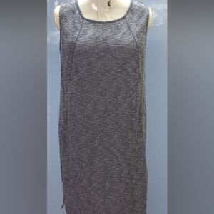Max Studio Sleeveless Sweater Dress,French Terry, Gray/Black Dress, Lg, NWT